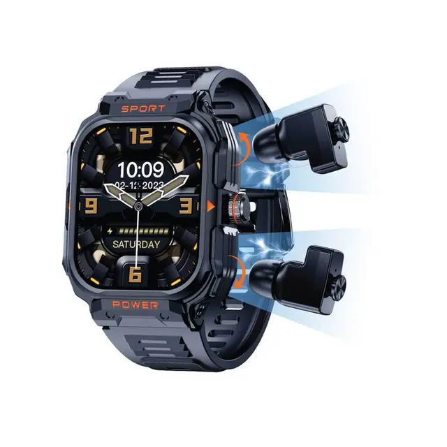 ویژگی‌های ساعت هوشمند هنذفری دار TWS گرین لاین صقحه نمایش IPS 2.01 اینچی و حسگر ضربان قلب .این ساعت با طراحی مقاوم در برابر آب