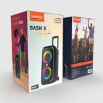 اسپیکر قابل حمل و مهمانی Porodo Soundtec Bash X با طراحی چرخدار، دارای توان خروجی 640 وات، ضد آب با درجه IPX4، دارای بلوتوث V5.3، رادیو FM، پورت میکروفون، و قابلیت نورپردازی برای ایجاد فضای جشن و سرگرمی، با باتری 2500 میلیآمپر ساعت که تا 12 ساعت پخش مداوم را فراهم میکند. مناسب برای استفاده در فضای باز و رویدادهای بزرگ.
