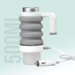 چای‌ساز مسافرتی Green Lion Car Folding Electric Kettle با طراحی تاشو و قابلیت اتصال به فندک خودرو، مناسب برای سفرهای جاده‌ای.